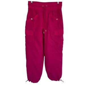 Athleta x Alicia Keys Keys High Waist Utility Pants Women 8 Hot Pink Nylon Cargo